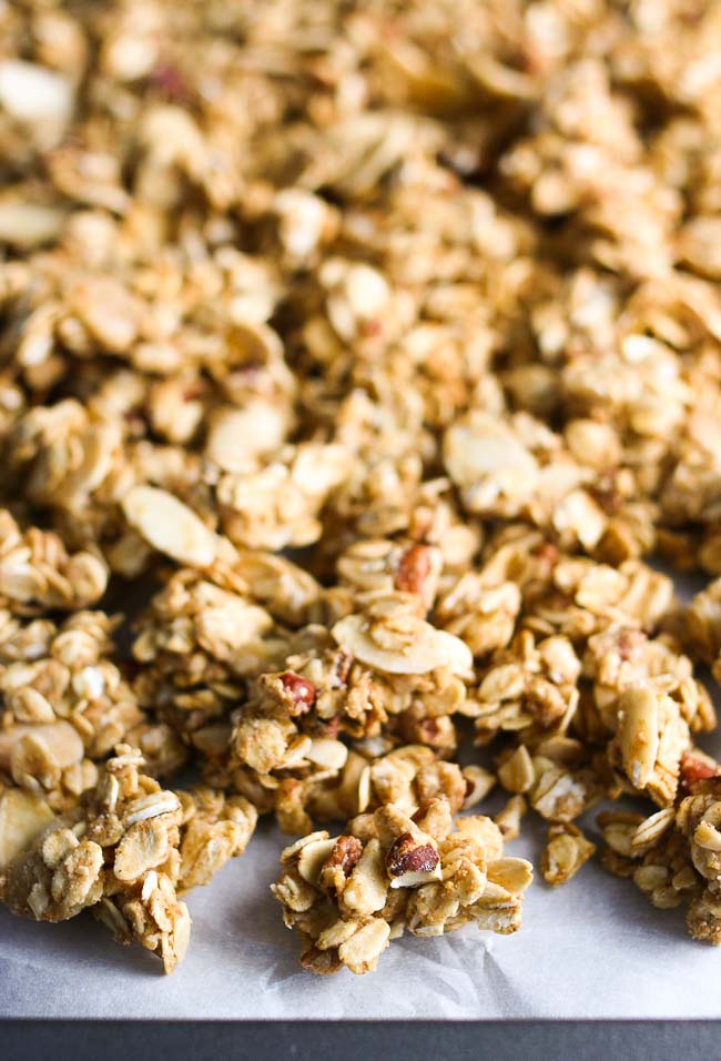 Crisp, hearty clusters of naturally sweetened, gluten-free, and dairy-free granola.