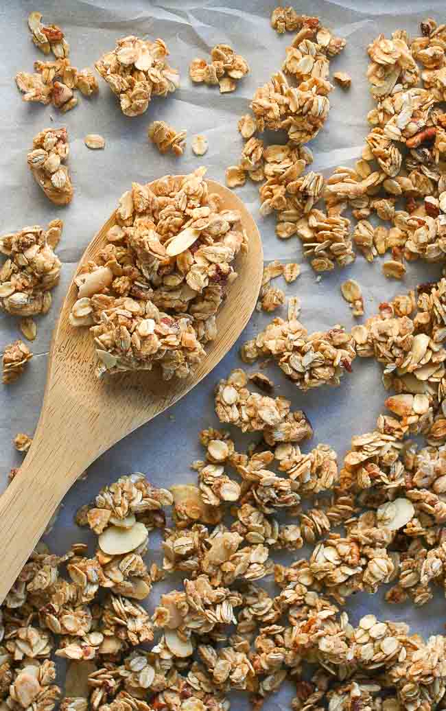 Crisp, hearty clusters of naturally sweetened, gluten-free, and dairy-free granola.